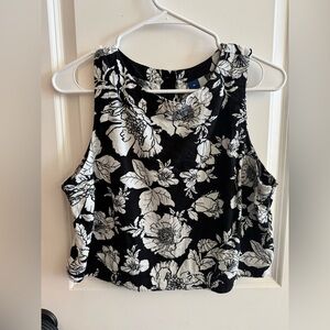 Black and White Floral Tank Top